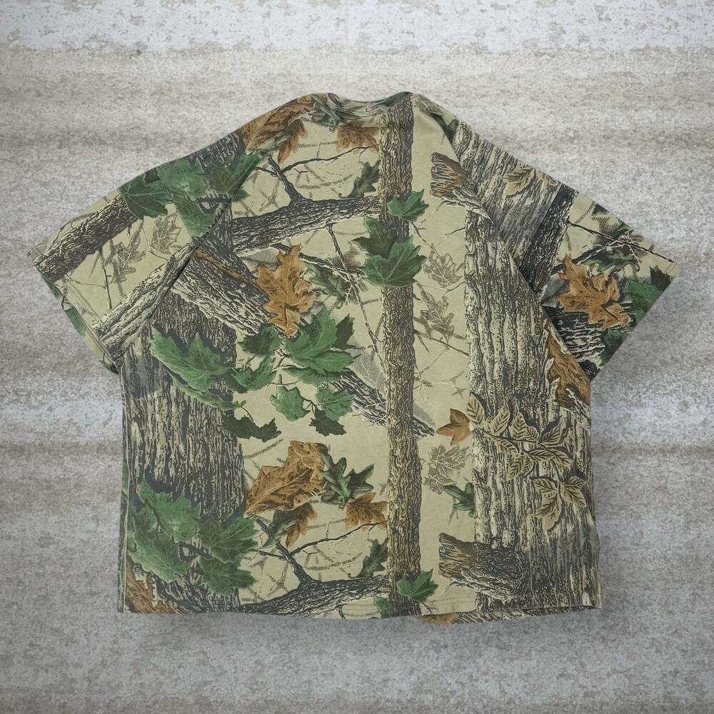 Vintage Realtree Hunting Camo Shirt Cotton Short Sleeve Woodland 90s - Picture 2 of 4